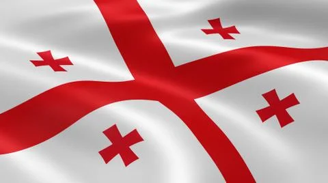 Georgian flag in the wind Stock Photos