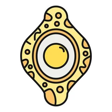 Georgian khachapuri bread with egg and cheese art Иллюстрация