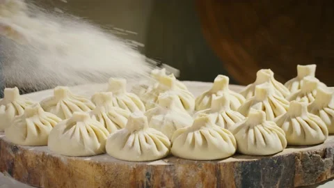 Georgian Khinkali is ready Stock Footage 138126673
