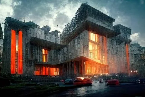 Georgian style architecture, digital art, 3d illustration Georgian style a... Stock-Fotos