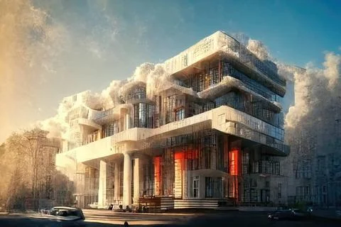Georgian style architecture, digital art, 3d illustration Georgian style a... Stock-Fotos