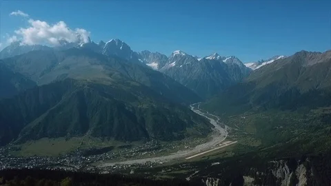 Georgian valley - caucase Stock Footage