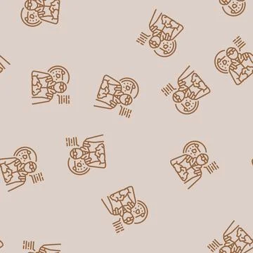 Geoscientist worker line seamless pattern 스톡 일러스트