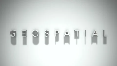 Geospatial 3D title animation with shadows on a white background Stock Footage 296517115