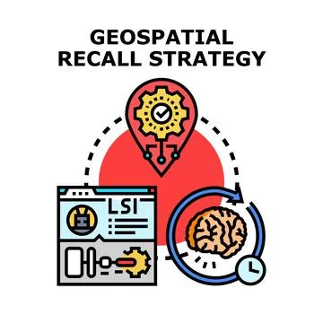 Geospatial recall strategy concept developing data memory Stock Illustration