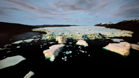 Geospatially overlain visual representation of icy surface fracture patterns Stock Footage 334335442
