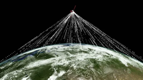Geostationary communications satellite. Video stock 42096001