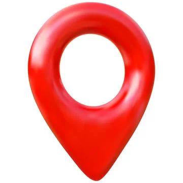 Geotag 3D vector icon, realistic map pin red color, travel app navigation render Illustrazione stock