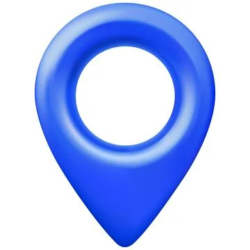 Geotag 3d vector icon, realistic map pin blue color, travel app navigation GPS Stock Illustration