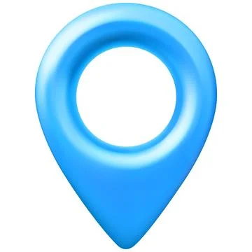 Geotag 3d vector icon, realistic light blue map pin, travel app navigation Stock Illustration