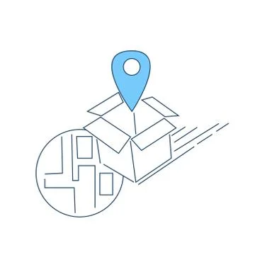Geotag box city map navigation concept on white background sketch doodle 스톡 일러스트