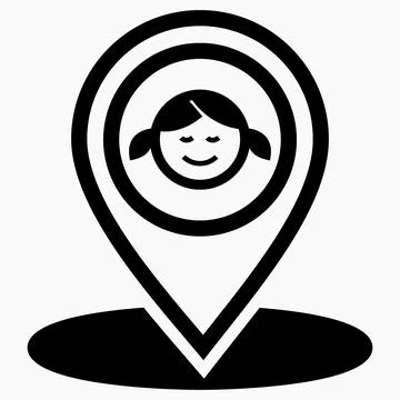Geotag the child. Stock Illustration