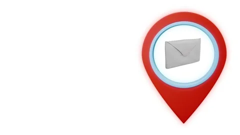Geotag map pin point GPS location tag with mail icon 库存影片 284846158