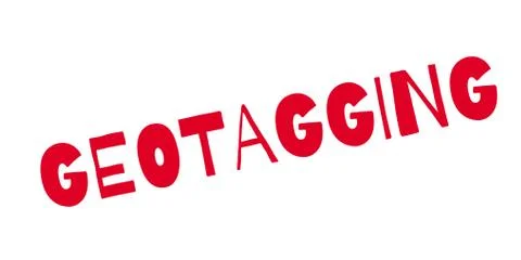 Geotagging rubber stamp Stock Illustration