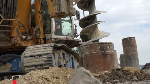 Geotechnical Drill at work. Video stock 86984739