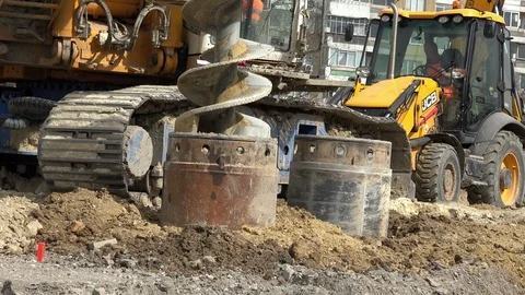 Geotechnical Drill at work Stock Footage 86985510