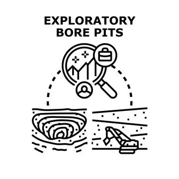 Geotechnical engineering exploration and bore pit research Stock Illustration