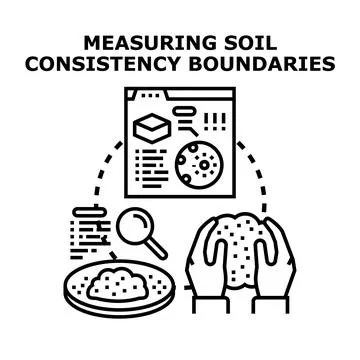 Geotechnical engineering measuring soil consistency boundaries Stock Illustration