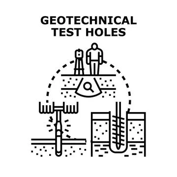 Geotechnical engineering soil testing and ground investigation 库存插图