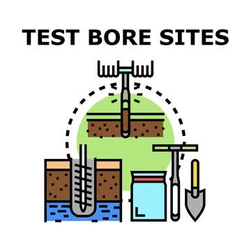 Geotechnical engineering soil testing bore sites investigation 스톡 일러스트