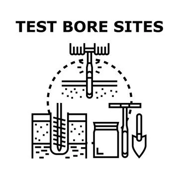 Geotechnical engineering soil testing bore sites investigation 스톡 일러스트