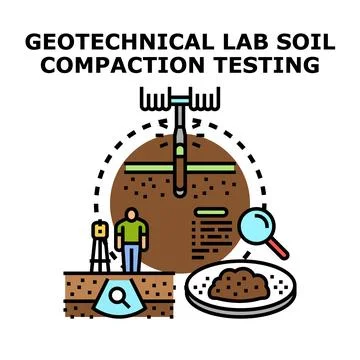 Geotechnical lab soil compaction testing concept Stock Illustration