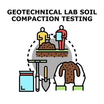 Geotechnical lab soil compaction testing process concept イラスト素材