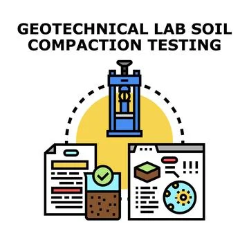 Geotechnical lab soil compaction testing process illustration Stock Illustration