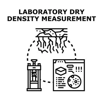 Geotechnical laboratory measuring dry density soil properties Stock Illustration