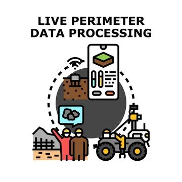Geotechnical perimeter data processing using modern technology Stock Illustration
