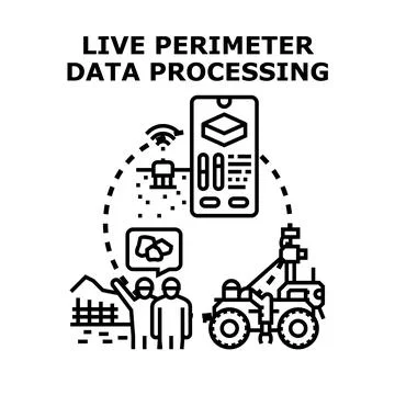 Geotechnical perimeter data processing using modern technology Stock Illustration