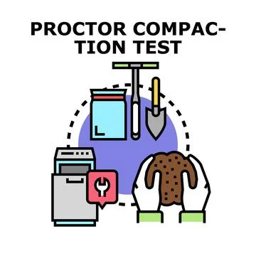 Geotechnical soil compaction engineering laboratory testing Stock Illustration