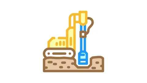 Geotechnical study mining color icon animation Stock Footage 327267643