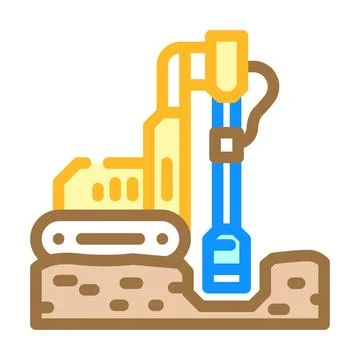 Geotechnical study mining color icon vector illustration Illustrazione stock