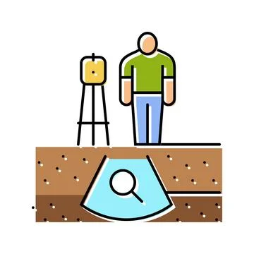 Geotechnical study mining color icon vector illustration Stock Illustration