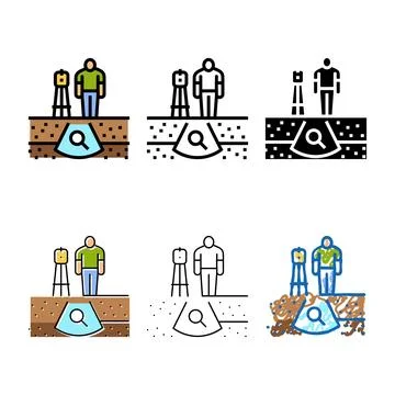 Geotechnical study mining color icon vector multistyle Illustrazione stock