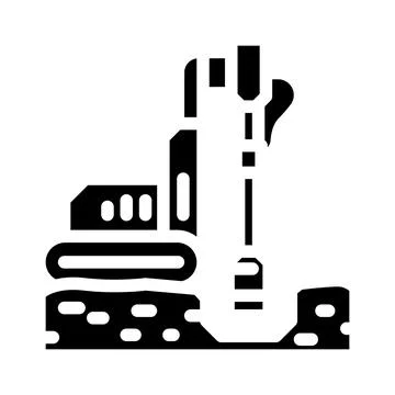 Geotechnical study mining glyph icon vector illustration 스톡 일러스트