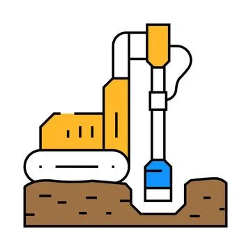 Geotechnical study mining icon color illustration Stock Illustration