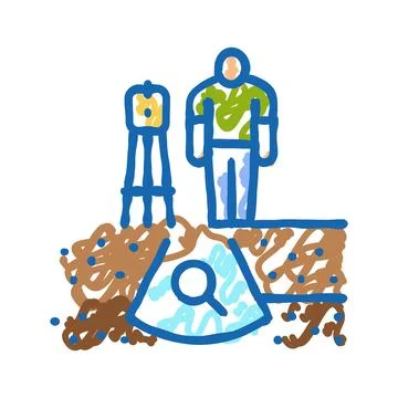 Geotechnical study mining icon doodle illustration Illustrazione stock