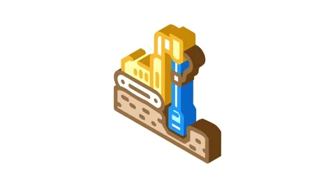 Geotechnical study mining isometric icon animation Stock Footage 327290748