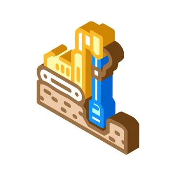 Geotechnical study mining isometric icon vector illustration 스톡 일러스트