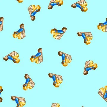 Geotechnical study mining isometric icon seamless pattern Stock Illustration