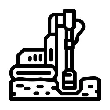 Geotechnical study mining line icon vector illustration 스톡 일러스트
