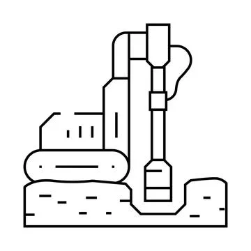 Geotechnical study mining line icon vector illustration 스톡 일러스트