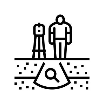 Geotechnical study mining line icon vector illustration 스톡 일러스트