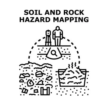 Geotechnical survey mapping soil and ground hazards 스톡 일러스트