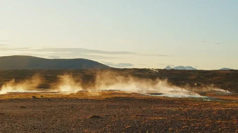 Geothermal Activity at Hverir, Iceland Stock Footage 320514740