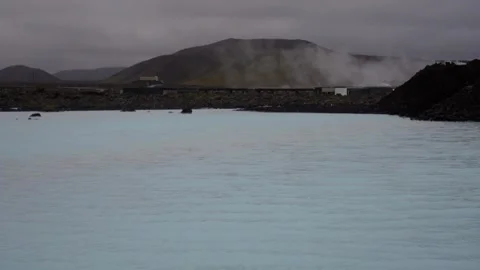 Geothermal complex Blue Lagoon, Geothermal energy source Stock Footage 130454560