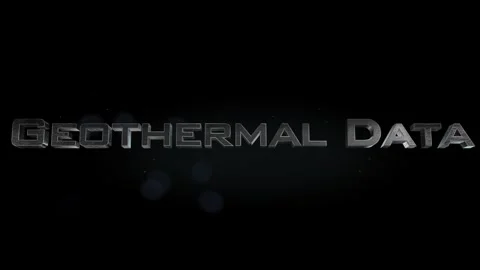 Geothermal Data title metal text on black alpha channel background Stock Footage 296218541