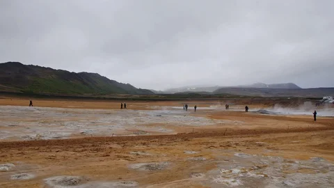Geothermal fields Namafjall in Iceland. Stock Footage 112579056